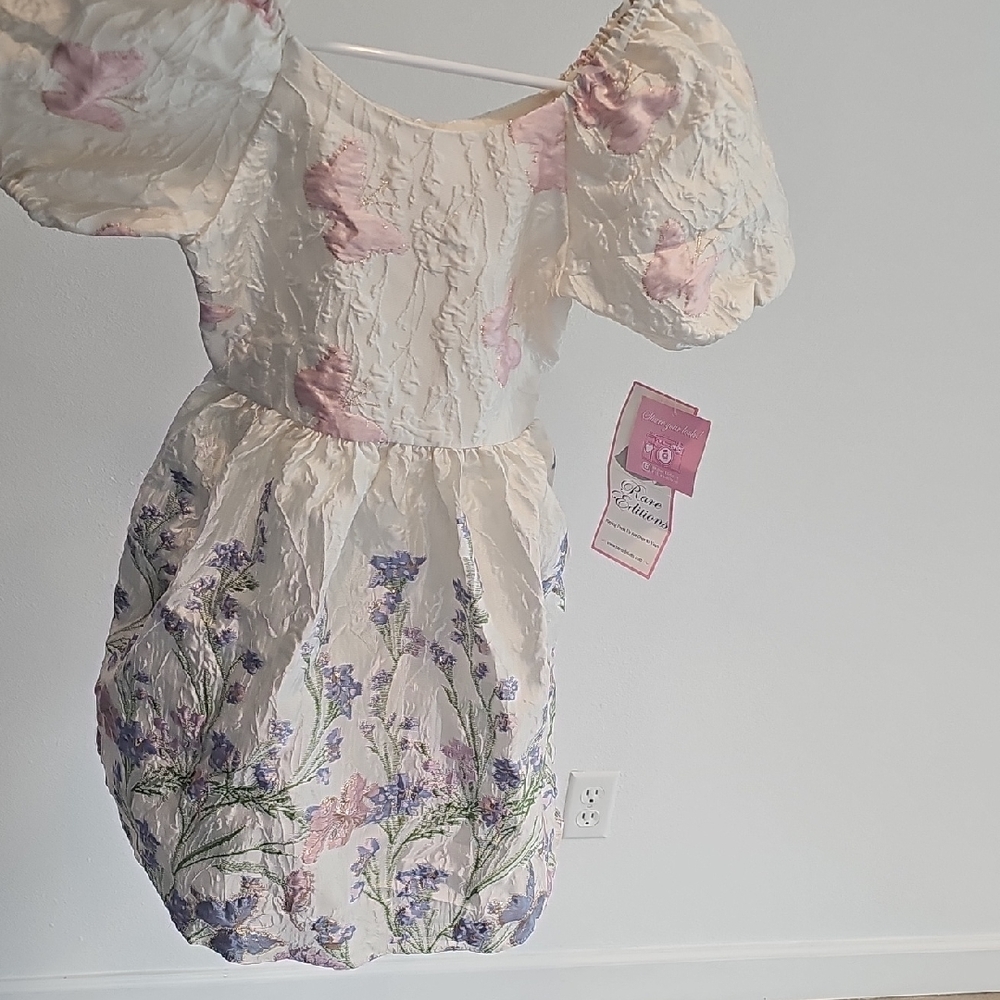 Rare Editions Pink and Purple Floral Dress